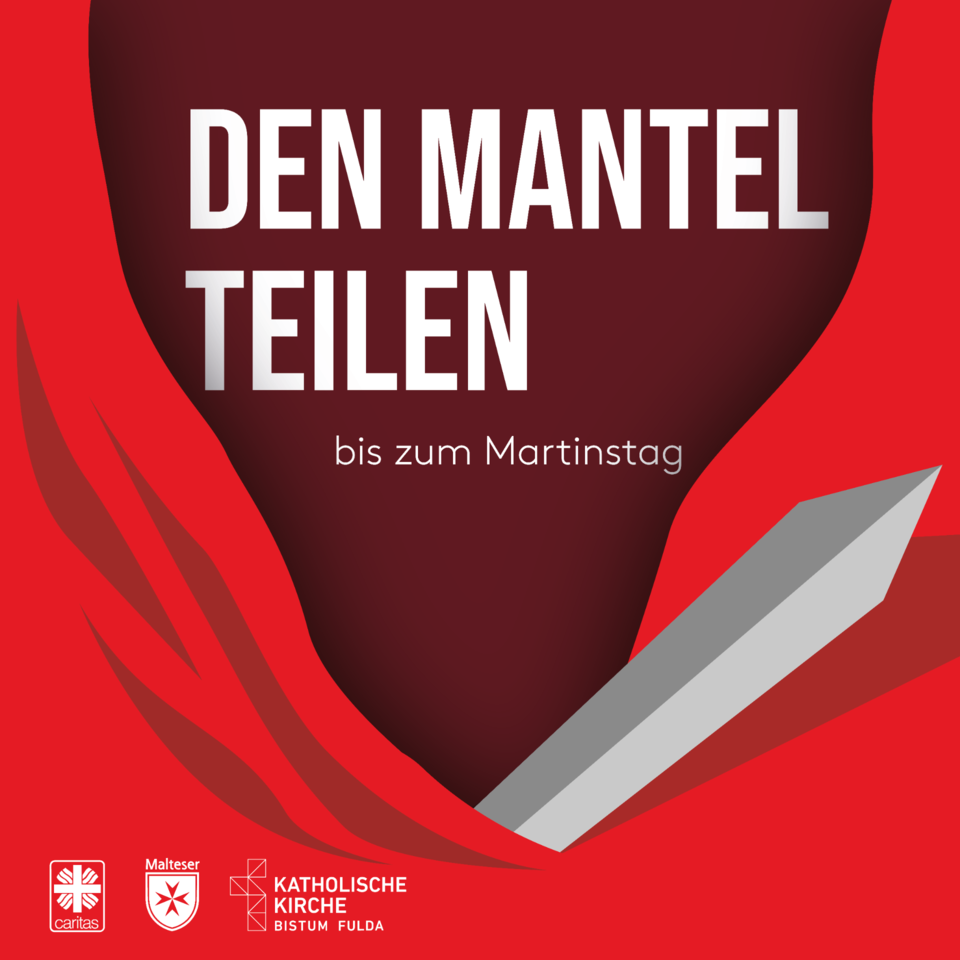 Das Logo der „Den Mantel teilen“-Aktion von Bistum Fulda, Caritas und Maltesern. Foto: Bistum Fulda